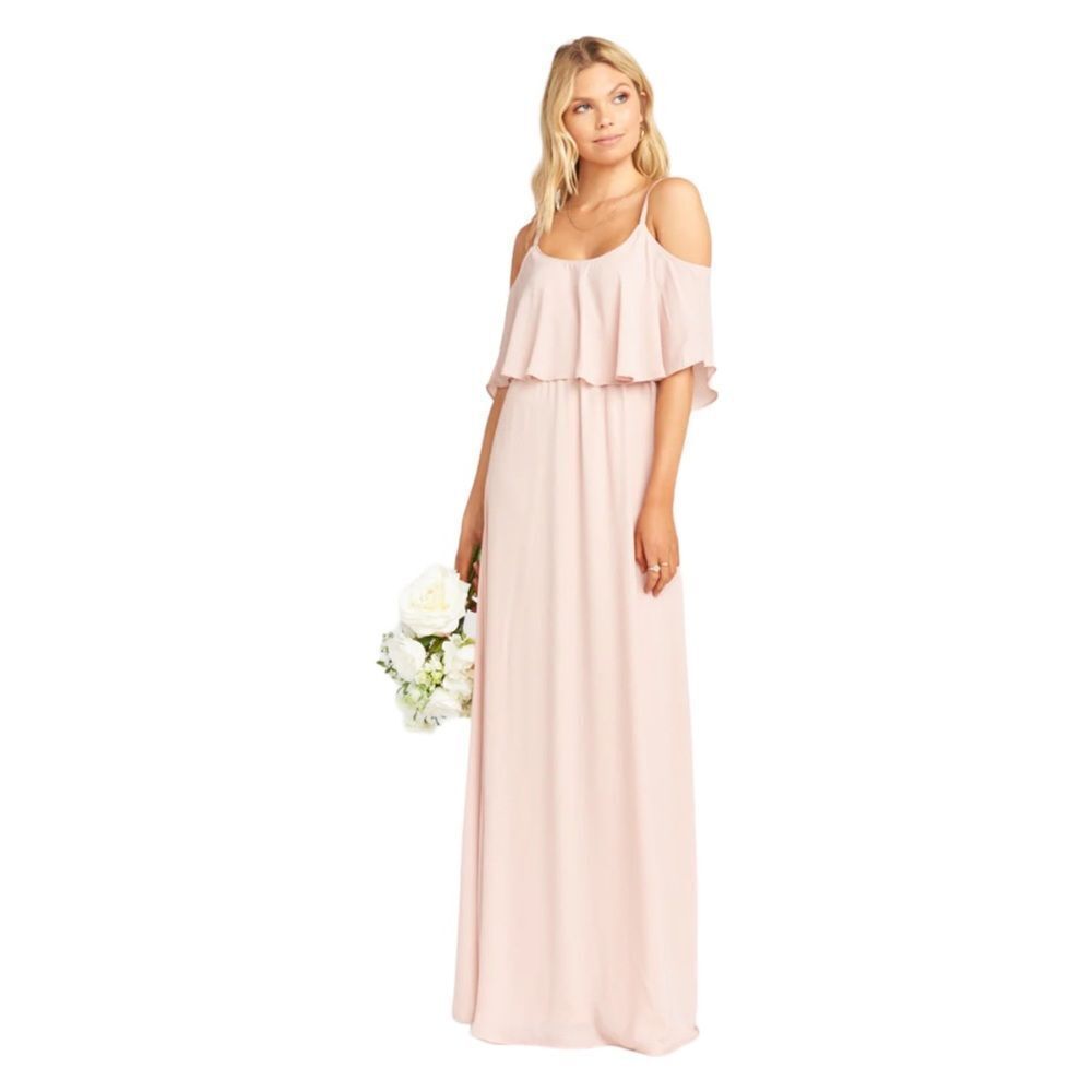 Show Me Your MuMu Caitlin Ruffle Maxi Dress in Dusty Blush